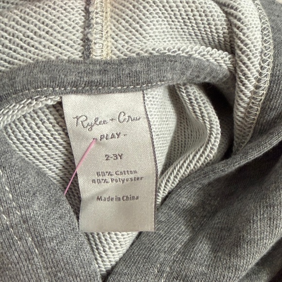 Rylee + Cru play Coast Hoodie Heathered Grey nwot 2-3 years - Picture 7 of 7